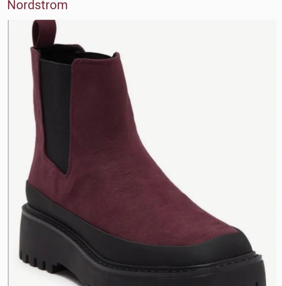 Nordstrom Shoes - Host Pick Nordstrom Rack Bellamy Faux Suede Chelsea Boots Wine 9.5M Waterproof